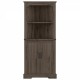 Tall Corner Cabinet with Doors for living room, bathroom,Dining Room or Kitchen,color:Dark walnut