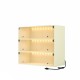 Off white LED light shoe box three layers with glass doors