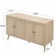 4 Door Accent Cabinet Sideboard Buffet Storage Cabinet with Adjustable Shelf for Entryway Living Room Bedroom