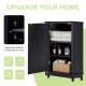 Black Bathroom Cabinet Triangle Corner Storage Cabinet with Adjustable Shelf Modern Style MDF Board