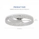 Modern Acrylic Ceiling Fan Light with Remote Control, Dimmable LED Chandelier, 6-Speed Adjustable, Quiet Motor, Flush Mount Design for Living Room, Bedroom, Dining Room