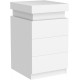 LED White Nightstand With 3 Drawers, Modern Multi-Colour LED Night Table Bedside Tables for Bedroom, Living Room