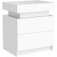 Modern white Nightstand With 2 Storage Drawers,Led Lights, End Table For Bedroom Furniture