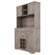 Coffee Bar Cabinet Kitchen Cabinet with Storage, Farmhouse Wine Cabinet with Drawers shelves and cabinets, Buffet Cabinet Wine & Glass Racks for Dining Room, Kitchen, Oak