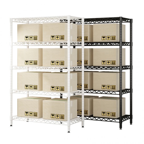 Wire Shelving Metal Storage Rack Adjustable Shelves, Standing Storage Shelf Units for Laundry Bathroom Kitchen Pantry Closet(White, 36L x 14W x 71H)