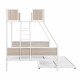 Twin Over FULL Metal Bunk Bed with Trundle 2 - Side Ladder and Full-Length Guardrail, No Box Spring Needed, Large Under Bed Storage, Easy Assemble