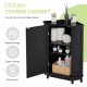 Black Bathroom Cabinet Triangle Corner Storage Cabinet with Adjustable Shelf Modern Style MDF Board