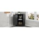 Black Bathroom Cabinet Triangle Corner Storage Cabinet with Adjustable Shelf Modern Style MDF Board