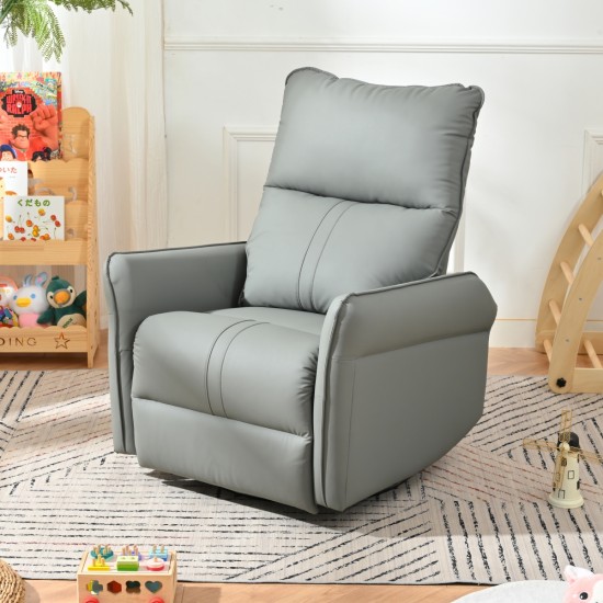 Power Swivel Rocker Recliner Chair for Adults, 270° Swivel Rocking Recliner Chair,Electric Small Recliners for Small Spaces, Single Sofa Recliner for Living Room, Bedroom,RV (Blue-gray)