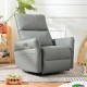 Power Swivel Rocker Recliner Chair for Adults, 270° Swivel Rocking Recliner Chair,Electric Small Recliners for Small Spaces, Single Sofa Recliner for Living Room, Bedroom,RV (Blue-gray)