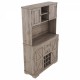 Coffee Bar Cabinet Kitchen Cabinet with Storage, Farmhouse Wine Cabinet with Drawers shelves and cabinets, Buffet Cabinet Wine & Glass Racks for Dining Room, Kitchen, Oak