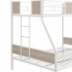 Twin Over FULL Metal Bunk Bed with Trundle 2 - Side Ladder and Full-Length Guardrail, No Box Spring Needed, Large Under Bed Storage, Easy Assemble