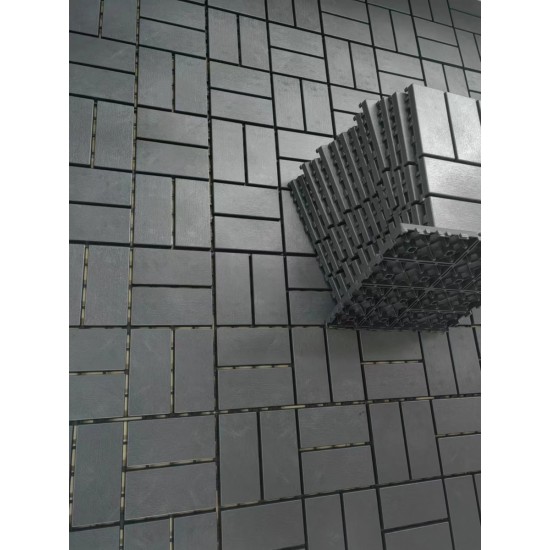 Plastic Interlocking Deck Tiles, 36-Pack, 12 Inchx12 Inch Waterproof Outdoor All Weather Use Patio Tiles with Enhanced Drainage Design, Perfect for Poolside, Balcony, and Backyard - Grey