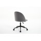 Velvet fabric office chair Desk Chair, Mid-Back Adjustable Swivel Computer Chair with Black Legs , Modern Upholstered Desk Chair with Wheels