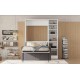 Twin Size Murphy Bed Wall Bed with Sofa,with Shelves,White