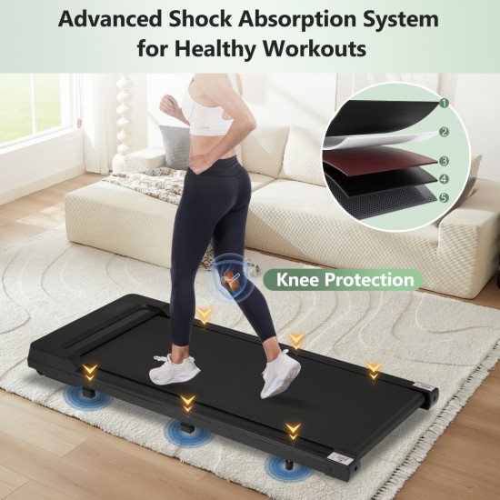 NEW RELEASE 8.10 Walking Pad Under Desk Treadmill for Home Office -2.5HP Walking Treadmill 0.6-4MPH 300LBS Capacity Treadmill for Walking Running Remote Control Batterys