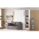 Twin Size Murphy Bed Wall Bed with Sofa,with Shelves,White