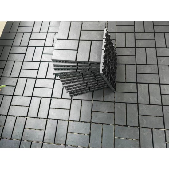 Plastic Interlocking Deck Tiles, 36-Pack, 12 Inchx12 Inch Waterproof Outdoor All Weather Use Patio Tiles with Enhanced Drainage Design, Perfect for Poolside, Balcony, and Backyard - Grey