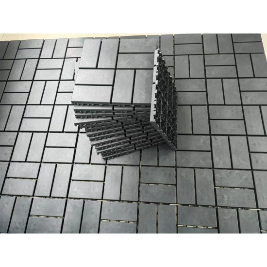 Plastic Interlocking Deck Tiles, 36-Pack, 12 Inchx12 Inch Waterproof Outdoor All Weather Use Patio Tiles with Enhanced Drainage Design, Perfect for Poolside, Balcony, and Backyard - Grey