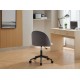 Velvet fabric office chair Desk Chair, Mid-Back Adjustable Swivel Computer Chair with Black Legs , Modern Upholstered Desk Chair with Wheels