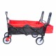 folding wagon Collapsible Outdoor Utility Wagon, Heavy Duty Folding Garden Portable Hand Cart, Drink Holder, Adjustable Handles(Black+Red colour)