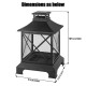 24 Inch Pagoda-Style Steel Wood-Burning Fire Pit with Log Grate and Poker - Black High-Temperature Paint Finish