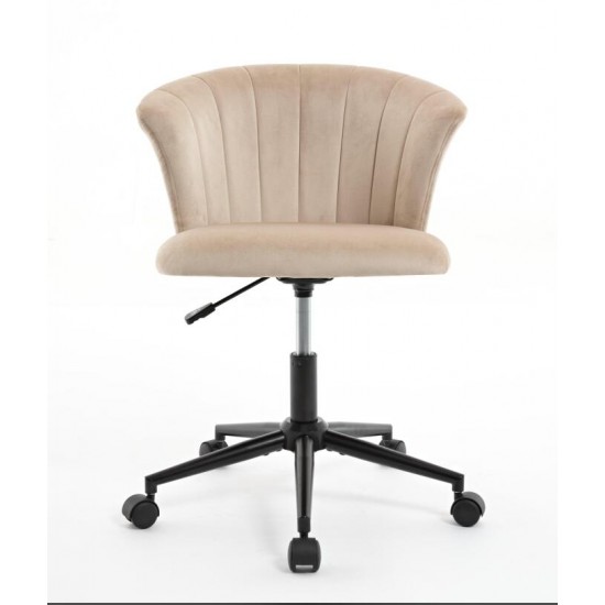 Home Office Chair, Velvet Fabric Swivel Flower Shape Computer Desk Chair for Home Office or Bedroom