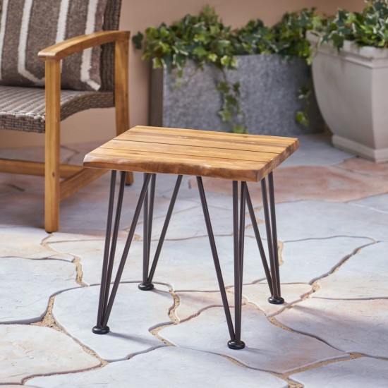 ZION INDUSTRIAL WOOD AND METAL  ACCENT TABLE