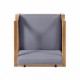 Aston Acacia Wood Outdoor Club Chairs with Cushions  - Teak + Dark Gray