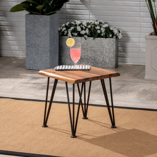 ZION INDUSTRIAL WOOD AND METAL  ACCENT TABLE