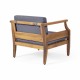 Aston Acacia Wood Outdoor Club Chairs with Cushions  - Teak + Dark Gray