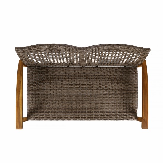 HAMPTON WOOD + WICKER LOVESEAT