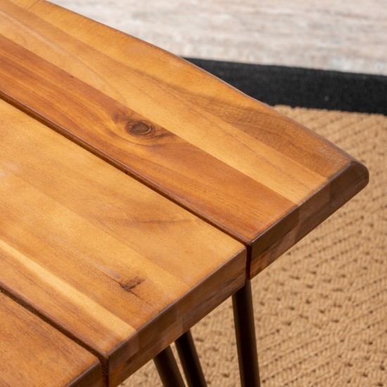 ZION INDUSTRIAL WOOD AND METAL  ACCENT TABLE