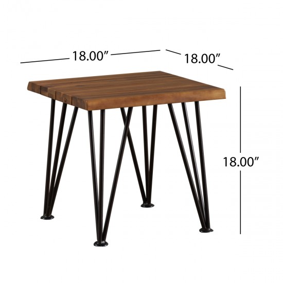 ZION INDUSTRIAL WOOD AND METAL  ACCENT TABLE