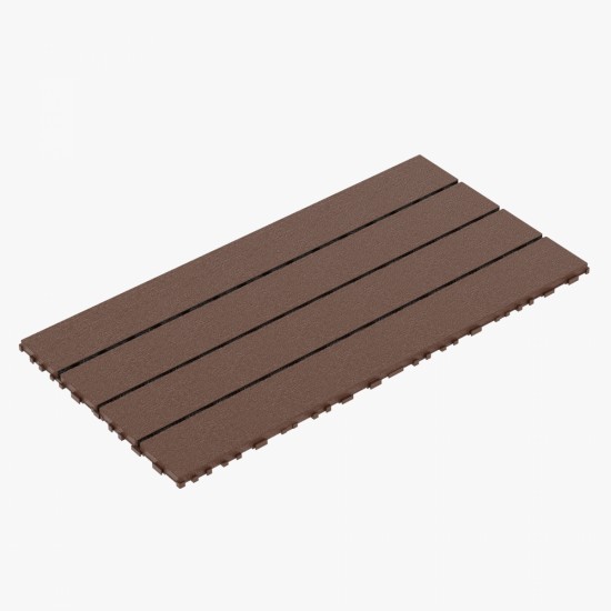 2FT Patio Deck Tiles, DIY Module Interlocking Decking Tiles Floor Tile,Easy and Quick Installation Court Tiles for Porch Poolside Balcony Backyard 24pcs Red Brown