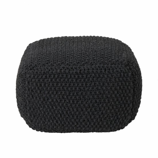 Hollis Knitted Cotton Pouf Cube 20 x 20 x 16 Pouf