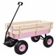 Outdoor Wagon All Terrain Pulling w/Wood Railing Air Tires Garden Cart