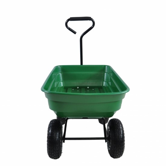 Folding car Poly Garden dump truck with steel frame, 10 inches. Pneumatic tire, 300 pound capacity, 75 liter truck body