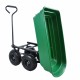 Folding car Poly Garden dump truck with steel frame, 10 inches. Pneumatic tire, 300 pound capacity, 75 liter truck body