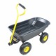 Folding car Poly Garden dump truck with steel frame, 10 inches. Pneumatic tire, 300 lb capacity body 55L black