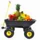 Folding car Poly Garden dump truck with steel frame, 10 inches. Pneumatic tire, 300 lb capacity body 55L black