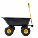 Folding car Poly Garden dump truck with steel frame, 10 inches. Pneumatic tire,  black