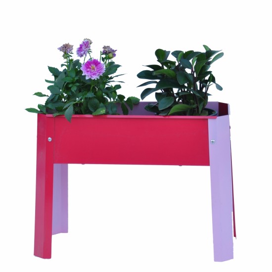 Mini Elevated garden bed, metal elevated outdoor flowerpot box, suitable for backyard and terrace, large flowerpot, suitable for vegetable and flower