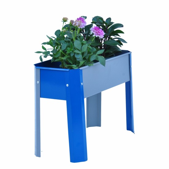 Elevated garden bed, metal elevated outdoor flowerpot box, suitable for backyard and terrace, large flowerpot, suitable for vegetable and flower