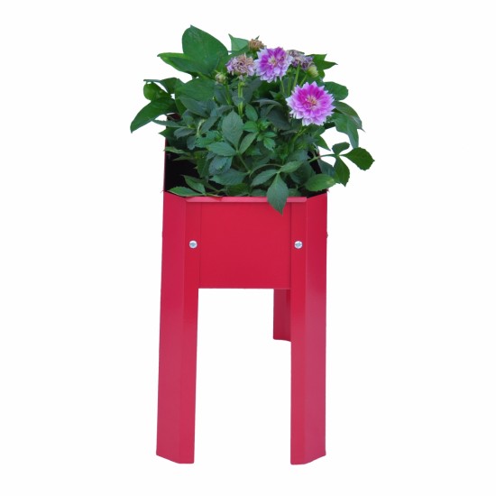 Elevated garden bed.metal elevated outdoor flowerpot box.suitable for backyard and terrace.large flowerpot.suitable for vegetable and flower Red x 2