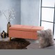 Stylish Traditional Looking Storage Ottoman Bench, Fabric And Birch Wood For Any Home Dark Brown