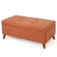 Stylish Traditional Looking Storage Ottoman Bench, Fabric And Birch Wood For Any Home Dark Brown