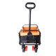 Mini Folding Wagon Garden Shopping Beach Cart (brake+orange+black)