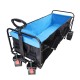 Big large capacity Folding cart Extra Long Extender Wagon Cart Folding Wagon Garden Shopping Beach Cart (black + blue)