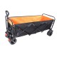 Big large capacity Folding cart Extra Long Extender Wagon Cart Folding Wagon Garden Shopping Beach Cart (black + orange)